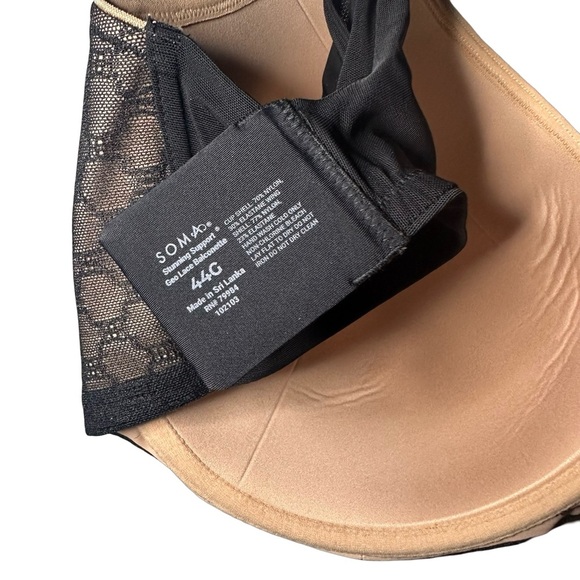 Stunning Support Full Coverage Bra with Geo Lace in Black Size 44G (4D) Soma - Picture 7 of 7